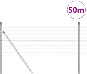 vidaXL Ogrodzenie siatkowe z 13 słupkami 0.4x50 m Stal ocynkowana 3