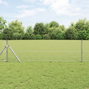 Ogrodzenie z drutu spawanego  z 13 słupkami 0,6 x 50 m stal ocynkowana 1