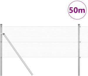 vidaXL Ogrodzenie z drutu spawanego  z 13 słupkami 0.5x50 m ze stali ocynkowanej 3