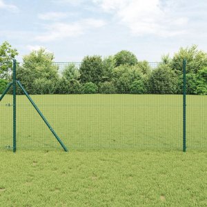 Ogrodzenie z drutu spawanego  z 13 słupkami Zielonym 1x25 m Stal 1