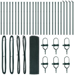 Ogrodzenie z drutu spawanego  z 13 słupkami Zielone 0.5x50 m Stal 2