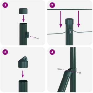 Ogrodzenie z drutu spawanego  z 13 słupkami Zielone 0.5x50 m Stal 10