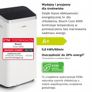 Bosch Mobile Air Conditioner | Cool 4000 | Suitable for rooms up to 35 m | White/Black 3