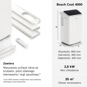 Bosch Mobile Air Conditioner | Cool 4000 | Suitable for rooms up to 35 m | White/Black 5