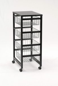 Czarny wózek kuchenny GINGERONE 83x46 cm  stylowy i mobilny organizer Arredamenti 2