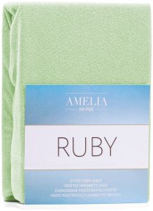Prześcieradło frotte z gumką AmeliaHome RUBY 160x200 cm  zielony miękkie i elastyczne 5