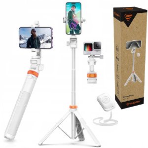 Kijek do selfie ze statywem Supero Tripod Bluetooth, biało-pomarańczowy 1