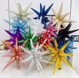 Balon Foliowy Złota Gwiazda 3D Duża ok 55 cm 2