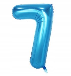 Balon Foliowy Na Hel CYFRA - 7 kolor NIEBIESKI - 80CM 1