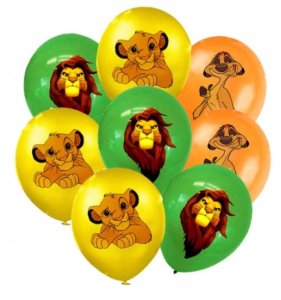 Balon Klasyczny z Nadrukiem na URODZINY - KRÓL LEW - 12 szt 1