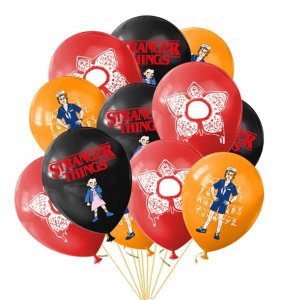 Balon Klasyczny z Nadrukiem na URODZINY - STRANGER THINGS - 12 szt 1