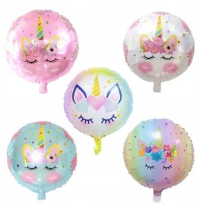 Zestaw 5 Foliowych Balonów z Jednorożcami Unicorn Dekoracja Urodziny 45cm 1