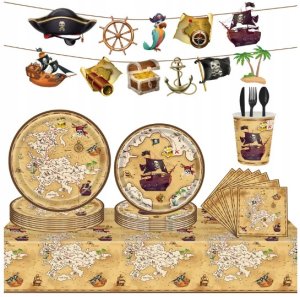 Kubeczki Jednorazowe Piraci z Karaibów / Papierowe / Happy Birthday / 10szt 2