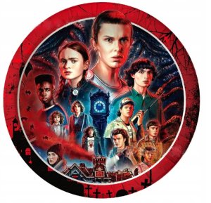 Talerzyki Papierowe Jednorazowe URODZINY - STRANGER THINGS - śr. 23cm - 10 szt 1