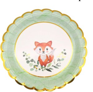 Talerzyki Jednorazowe LISEK Las Zwierzęta talerze papierowe 18cm 10szt 1