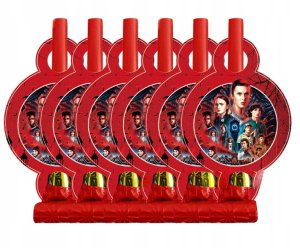 Trąbka URODZINOWA dla dzieci - STRANGER THINGS - 6 szt 1