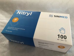 Rękawice diagnostyczne nitrylowe bezpudrowe M 1