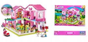 Klocki konstrukcyjne Luksusowa Willa Duży Piętrowy Dom Sluban 896 elementów 2