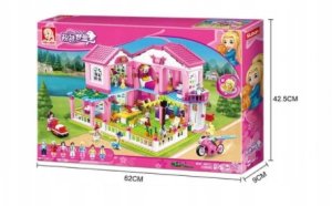 Klocki konstrukcyjne Luksusowa Willa Duży Piętrowy Dom Sluban 896 elementów 3