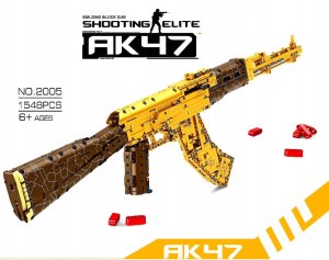 Ruchome klocki Konstrukcyjne Karabin AK47 1548 elementów 2