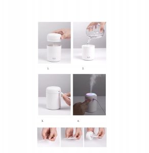 Nawilżacz powietrza Grajlandia Nawilżacz Powietrza na USB 300ml - DYFUZOR LED - biały 8