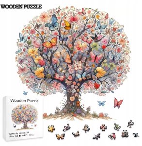 Drewniane puzzle / Wooden Puzzle / Drzewo życia / Duży Format A3 / 180 el 1