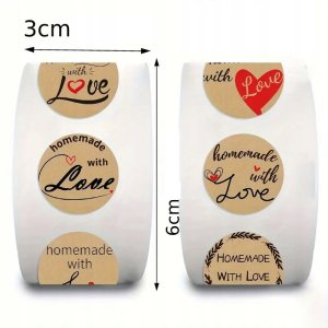 Naklejki Homemade with love Etykieta Dekoracyjna 500 szt. 2