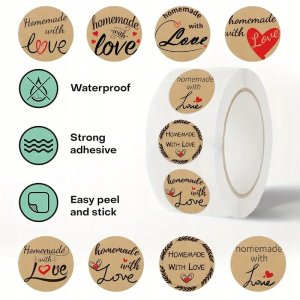 Naklejki Homemade with love Etykieta Dekoracyjna 500 szt. 3