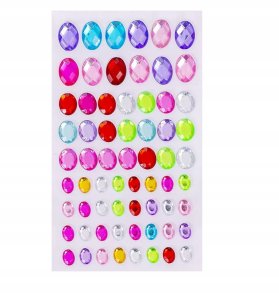 Diamenciki diamenty naklejki na twarz kryształki 3D owalne 1