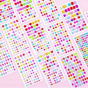 Diamenciki diamenty naklejki na twarz kryształki 3D okrągłe różne wielkości 2