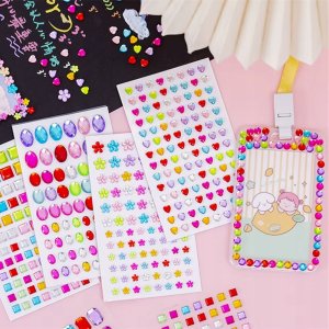 Diamenciki diamenty naklejki na twarz kryształki 3D okrągłe różne wielkości 4