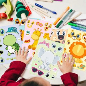 Wyklejanka manualna dla dzieci Zwierzątka Safarii Naklejka Naklejki 6 szt 6