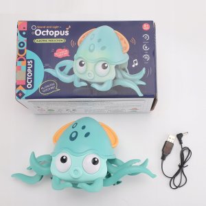 Ośmiornica Octopus Pełzająca Interaktywna Zabawka z Dzwiękiem Zasilanie USB 9