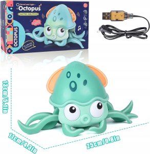 Ośmiornica Octopus Pełzająca Interaktywna Zabawka z Dzwiękiem Zasilanie USB 10