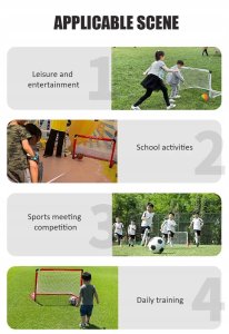 Przenośna składana bramka do piłki nożnej + piłka / sprzęt treningowy 3