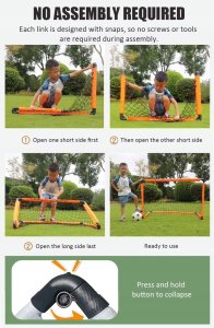 Przenośna składana bramka do piłki nożnej + piłka / sprzęt treningowy 5