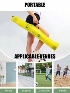 Przenośna składana bramka do piłki nożnej + piłka / sprzęt treningowy 7