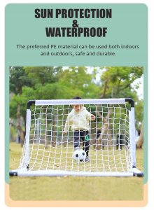 Przenośna składana bramka do piłki nożnej + piłka / sprzęt treningowy 4