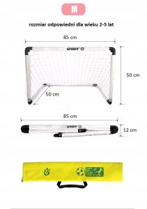 Przenośna składana bramka do piłki nożnej + piłka / sprzęt treningowy 9