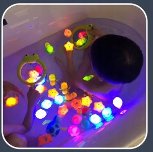 Zabawki do kąpieli LED dla niemowląt - Kolorowe wodoodporne lampki do wanny 4
