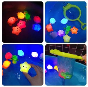 Zabawki do kąpieli LED dla niemowląt - Kolorowe wodoodporne lampki do wanny 6
