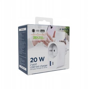 Ładowarka Gembird TA-ACPDQC20-0 1x USB-A 1x USB-C 3 A (8716309133883) 4