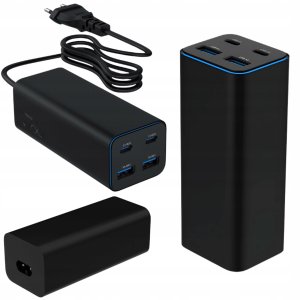 Szybka Ładowarka USB Power Delivery 4 porty USB C USB A 100W PD QC 3.0 GaN 1