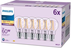 Philips LED classic Lampe 60W E27 Warmweiß 806lm matt 6er P 2