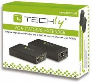 System przekazu sygnału AV Techly Extender VGA po kablu Cat.5/5e/6 czarny (301122) 2
