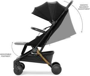 Kinderkraft PILOT 2 ultralekki wózek spacerowy do samolotu czarny 5
