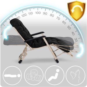 Leżak ogrodowy składany z poduszką Sofotel ChillWell zestaw 2 szt czarny 9