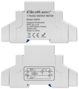 Jednofazowy elektroniczny licznik | miernik zużycia energii na szynę DIN | 230V | 30A | LCD | 1P 4