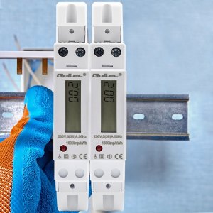 Jednofazowy elektroniczny licznik | miernik zużycia energii na szynę DIN | 230V | 30A | LCD | 1P 7