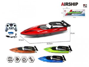 Motorówka R/C 4 z ładowarkš USB 4 kolory MIX 4